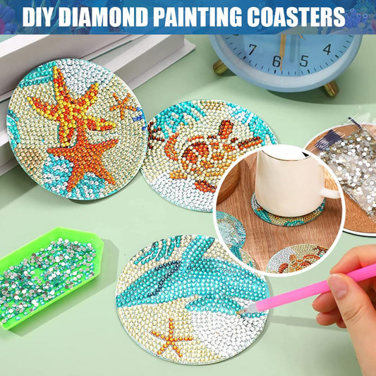 8 Pcs Diamond Painting Coasters Kits