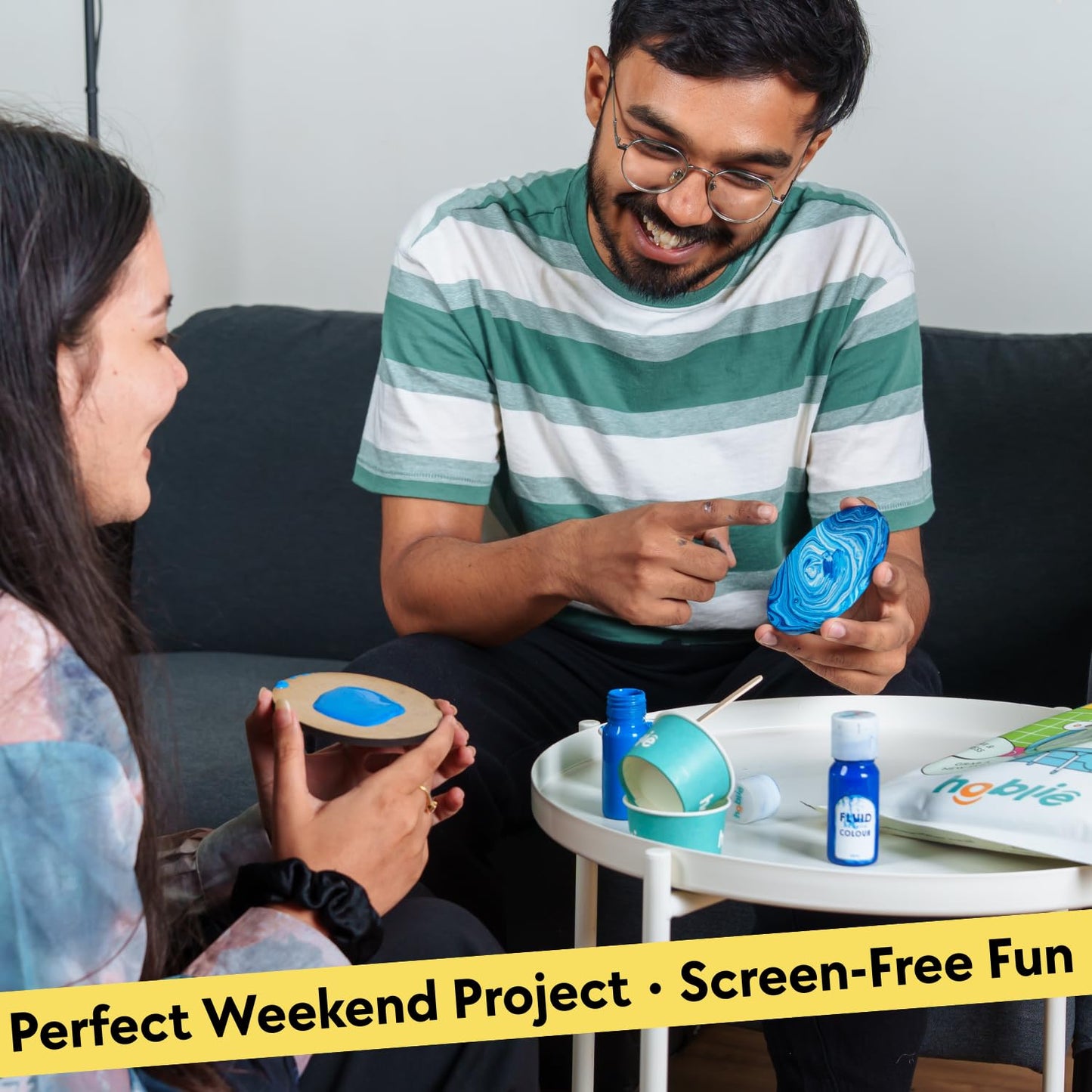 DIY Fluid Art Coaster Painting Kit for Adults