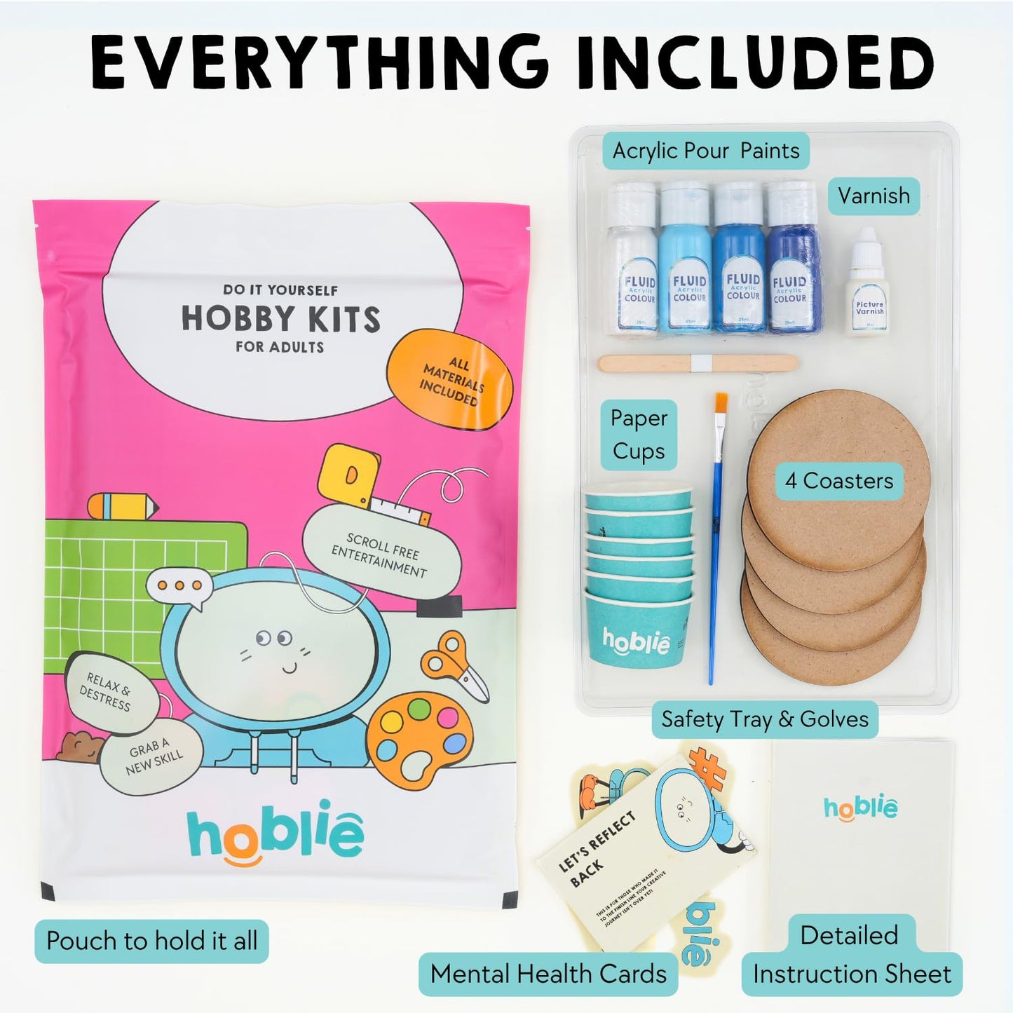 DIY Fluid Art Coaster Painting Kit for Adults