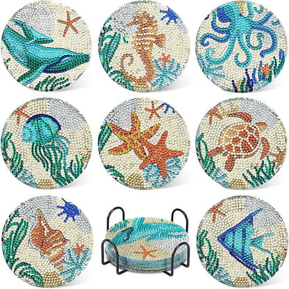 8 Pcs Diamond Painting Coasters Kits